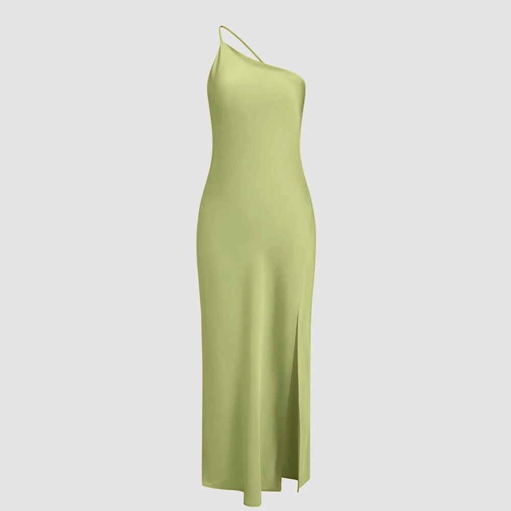 Commense Moonlight Open Back Satin Slit Long Dress
